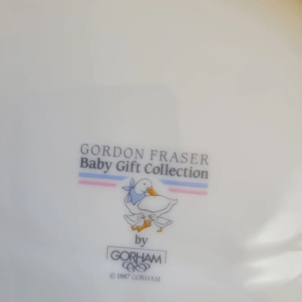 Gorham Baby Plate Toddler Divided Dish China Blue & Pink Gordon Fraser Vintage
